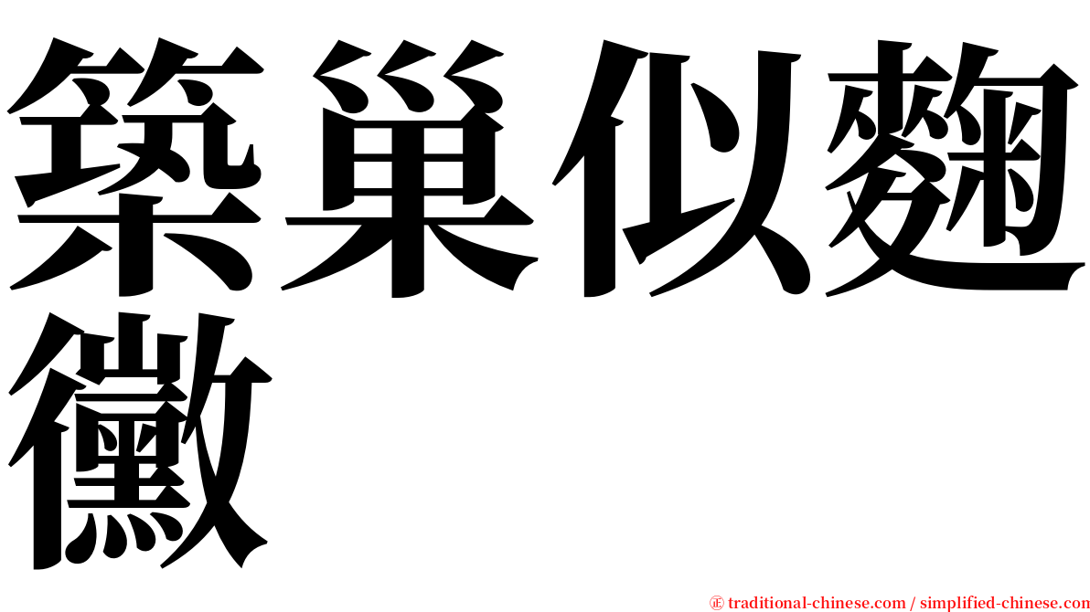 築巢似麴黴 serif font