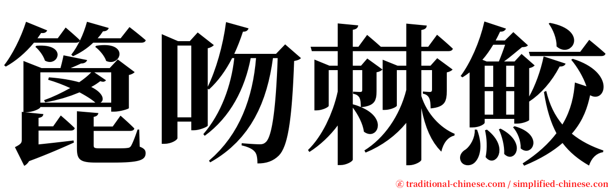 篦吻棘鮫 serif font
