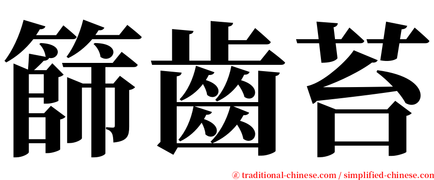 篩齒苔 serif font