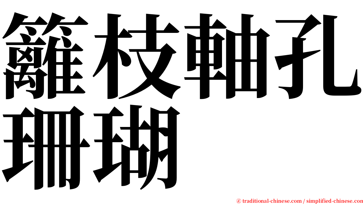 籬枝軸孔珊瑚 serif font