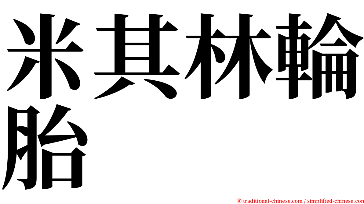米其林輪胎 serif font