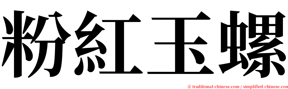 粉紅玉螺 serif font