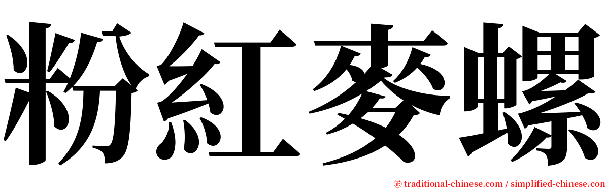 粉紅麥螺 serif font