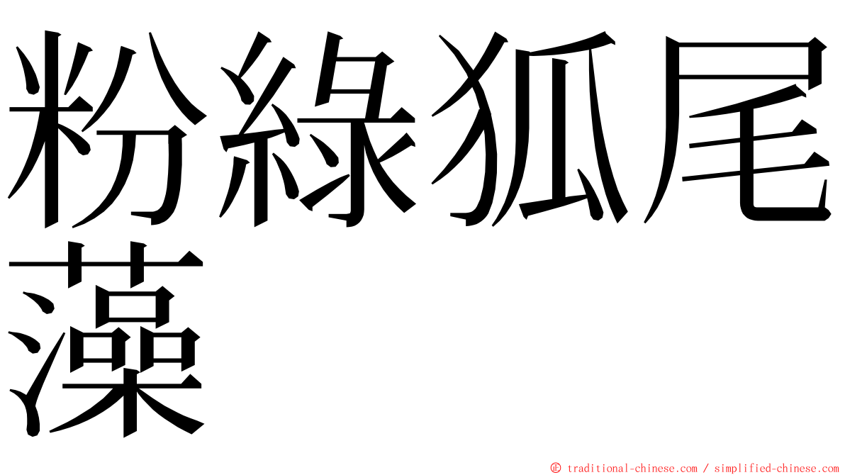 粉綠狐尾藻 ming font