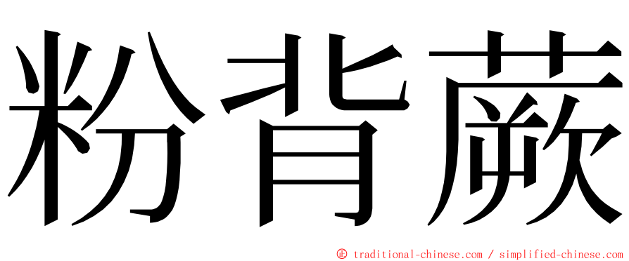 粉背蕨 ming font