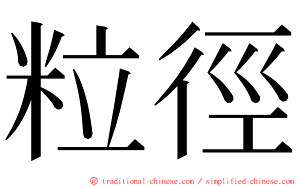 粒徑 ming font