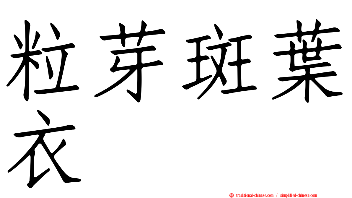 粒芽斑葉衣