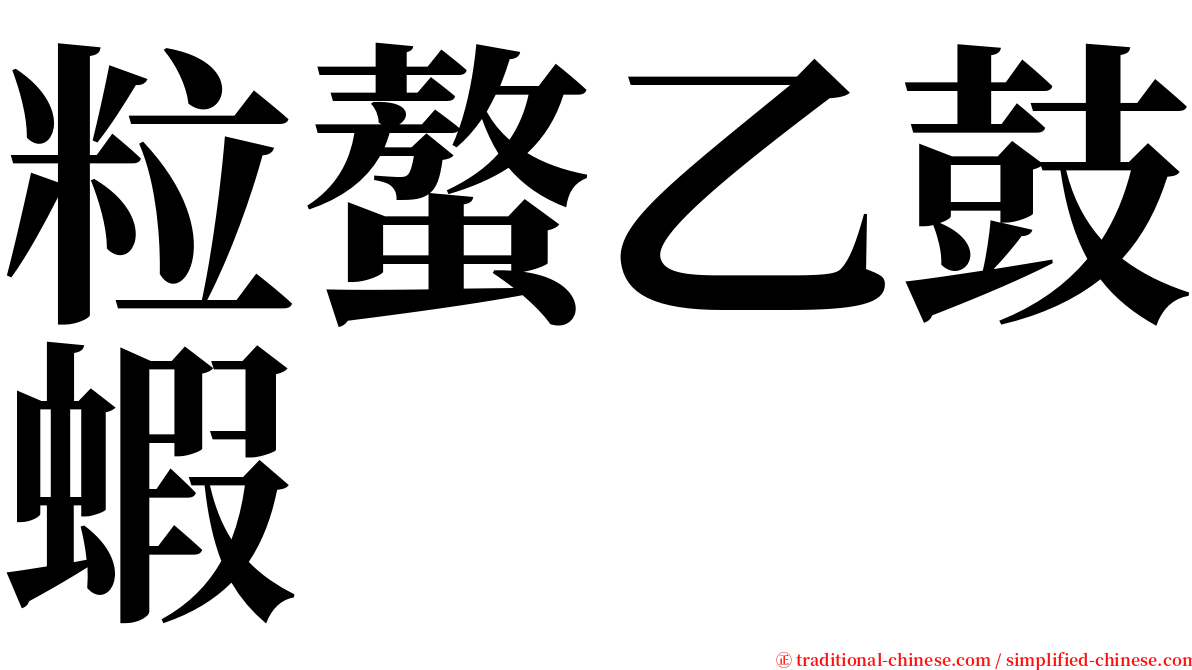 粒螯乙鼓蝦 serif font