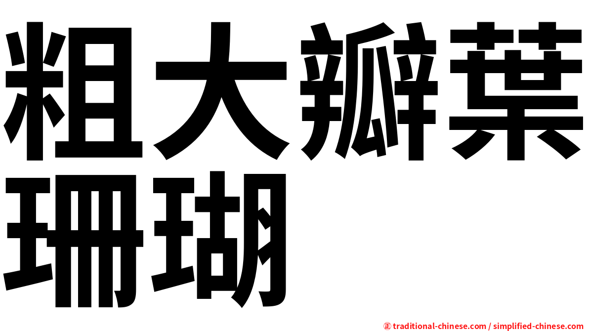 粗大瓣葉珊瑚