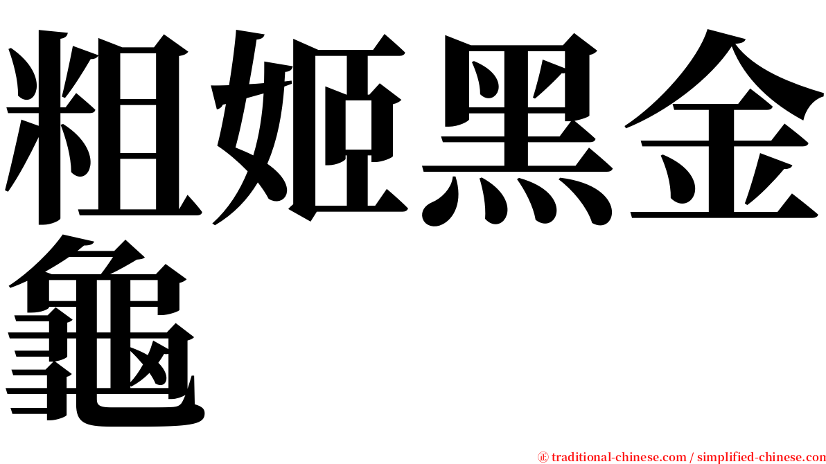 粗姬黑金龜 serif font