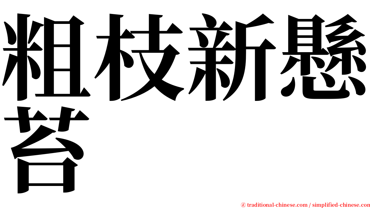 粗枝新懸苔 serif font