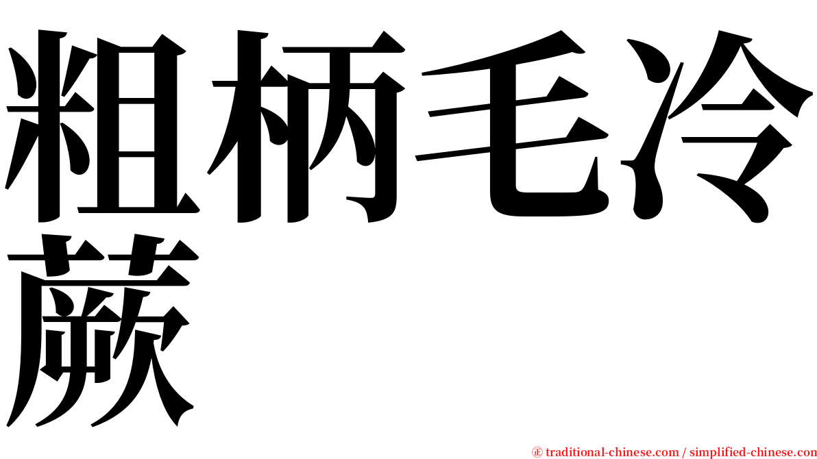 粗柄毛冷蕨 serif font
