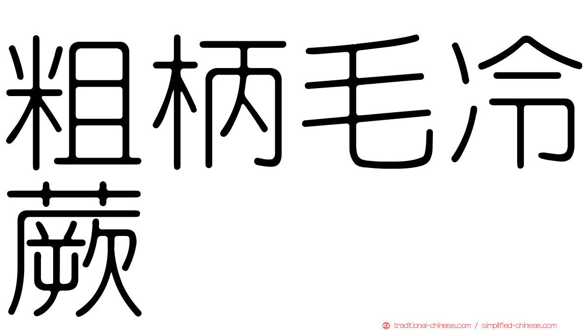 粗柄毛冷蕨