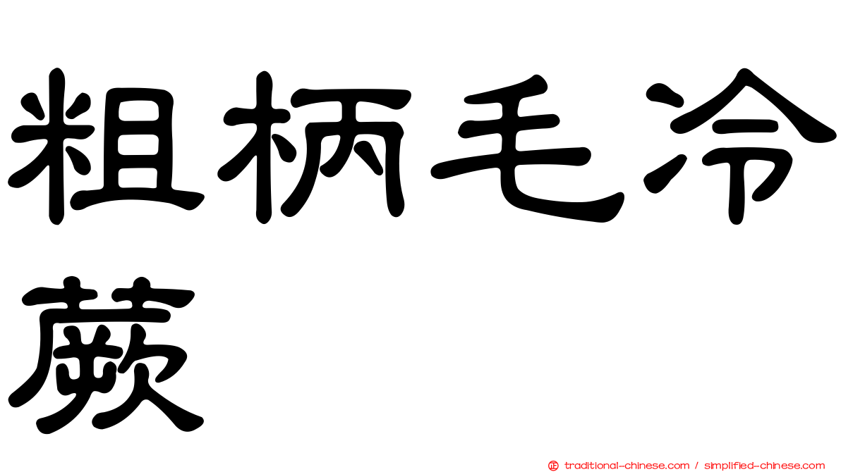 粗柄毛冷蕨