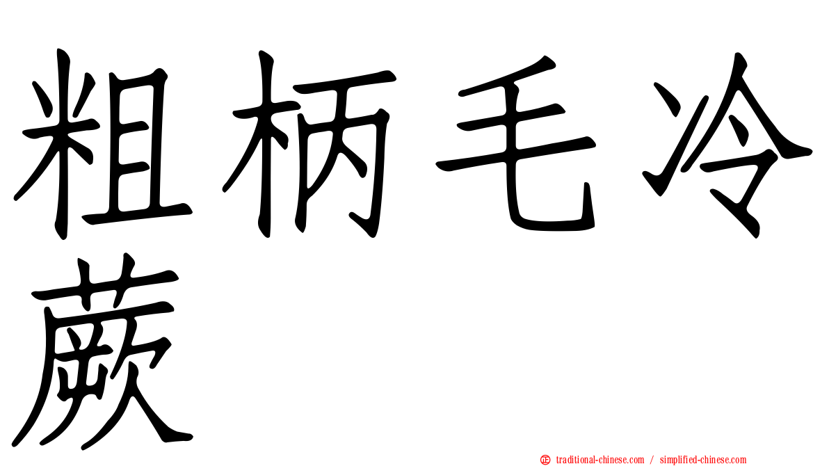 粗柄毛冷蕨
