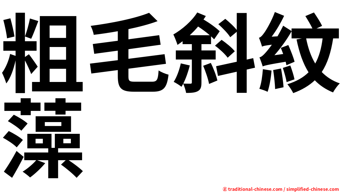 粗毛斜紋藻