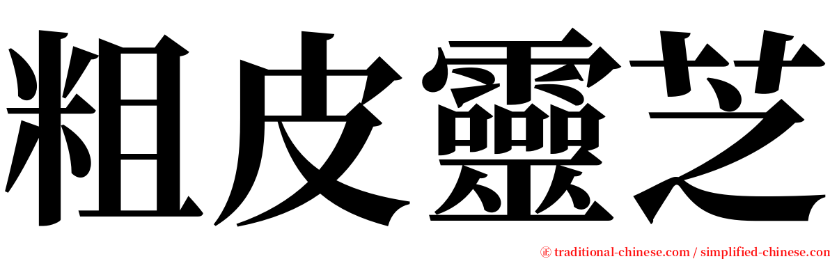 粗皮靈芝 serif font