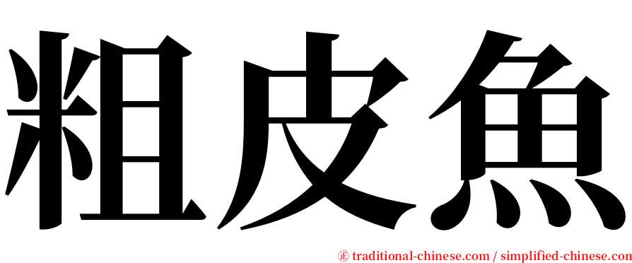 粗皮魚 serif font