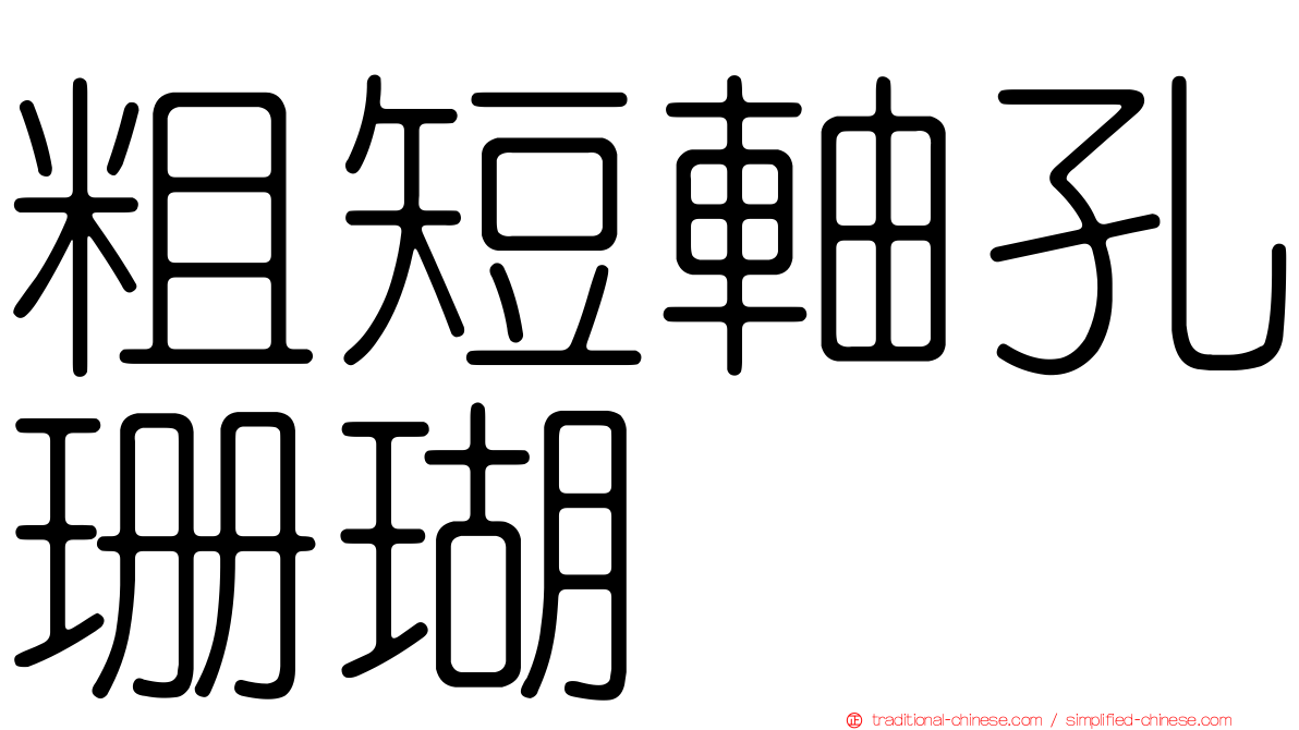 粗短軸孔珊瑚