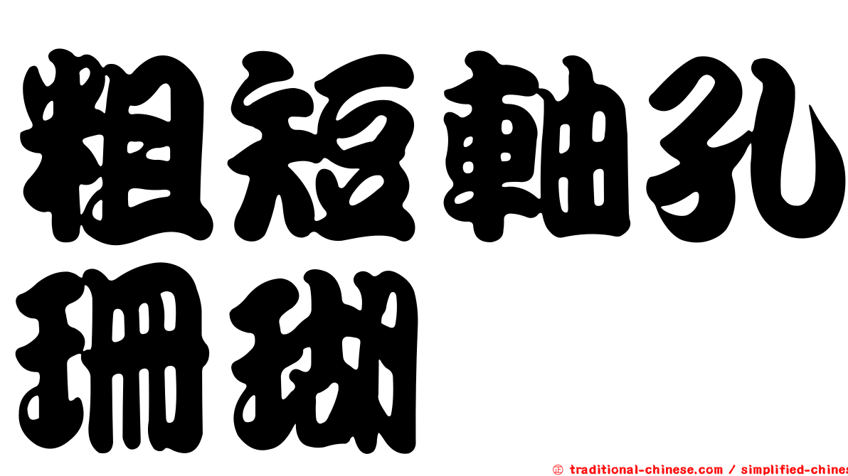 粗短軸孔珊瑚