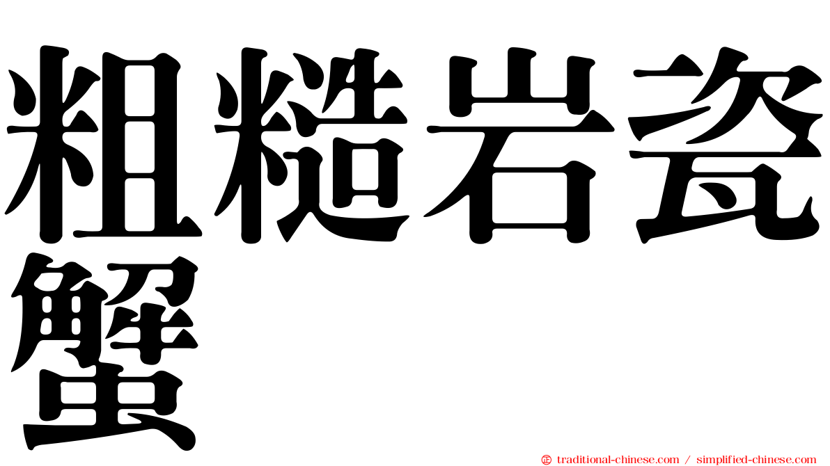 粗糙岩瓷蟹