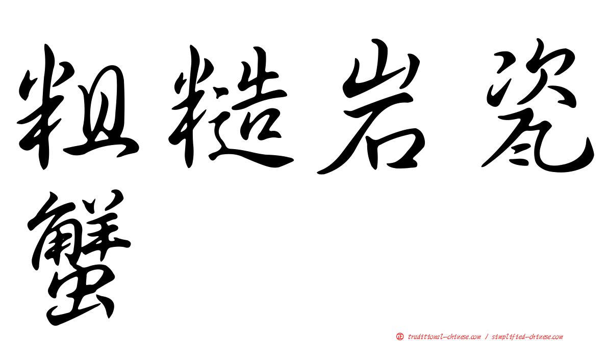 粗糙岩瓷蟹