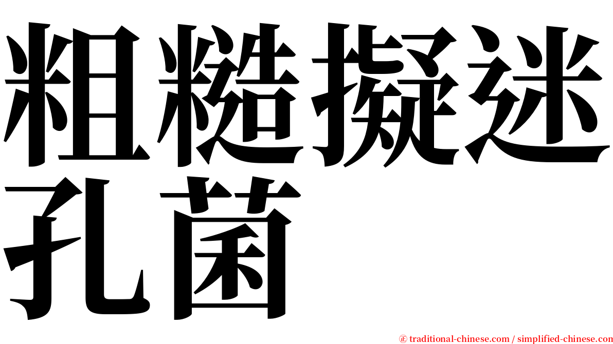 粗糙擬迷孔菌 serif font