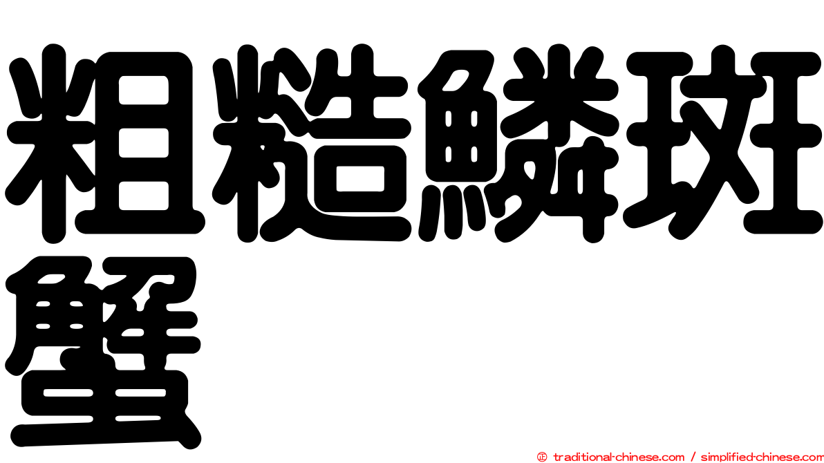 粗糙鱗斑蟹