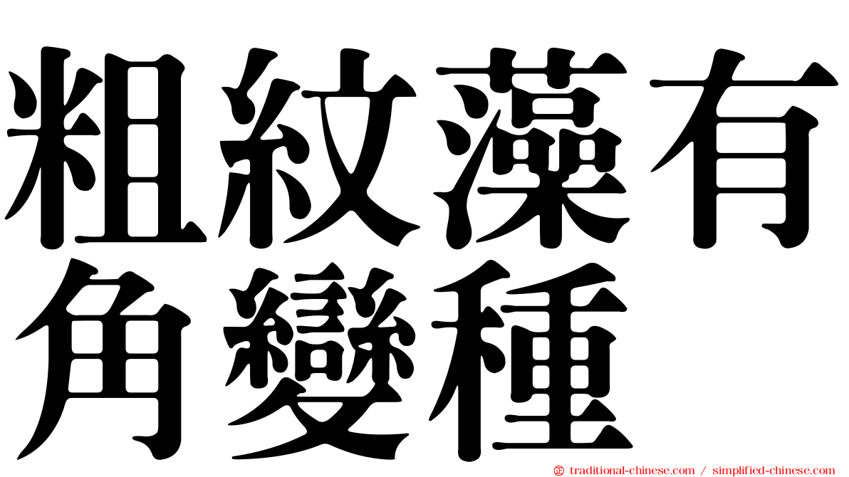 粗紋藻有角變種