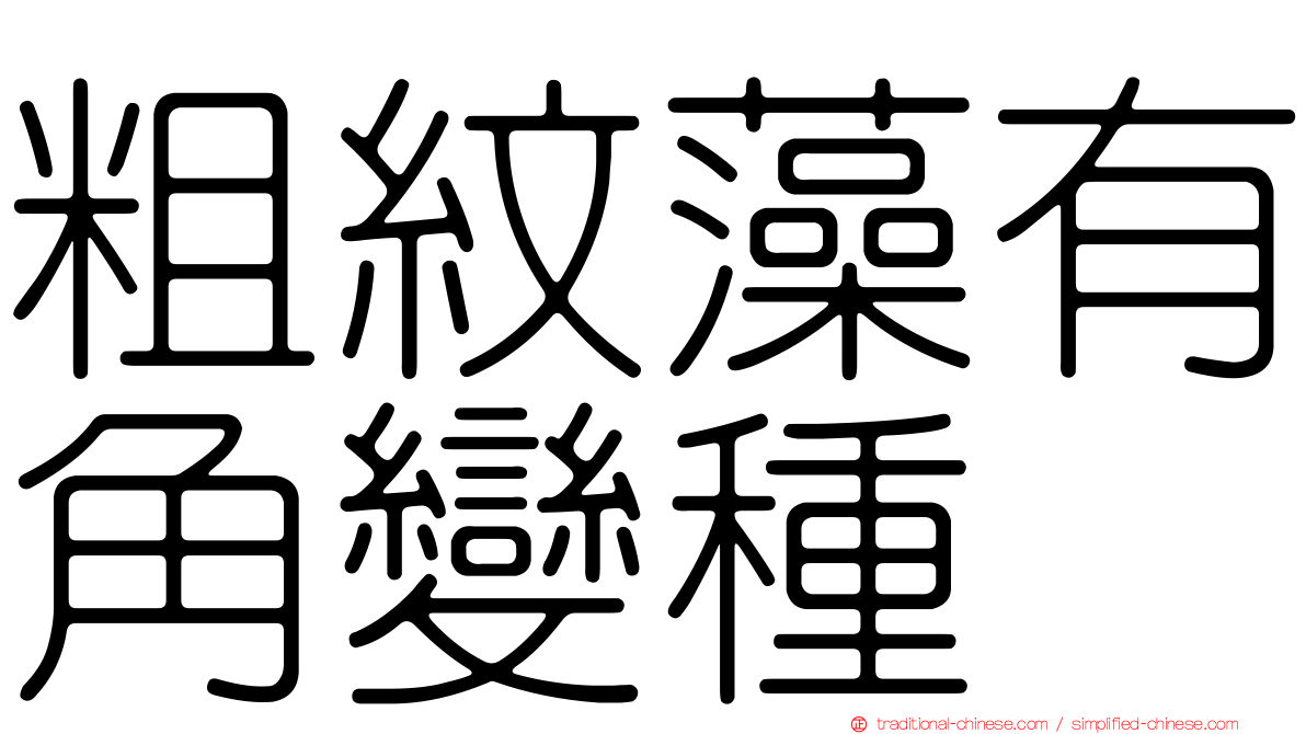 粗紋藻有角變種