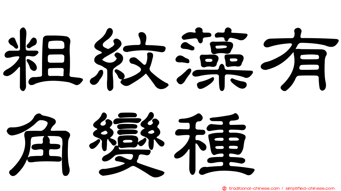 粗紋藻有角變種