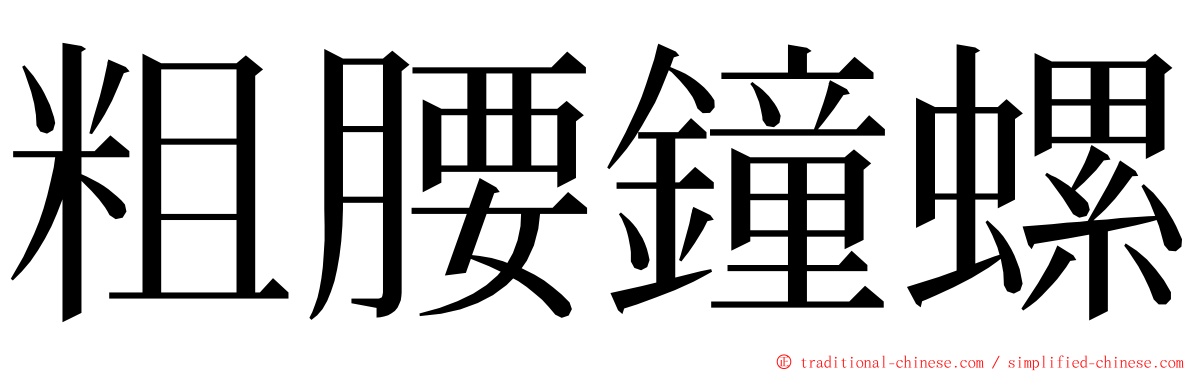 粗腰鐘螺 ming font