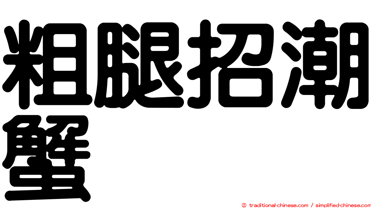 粗腿招潮蟹