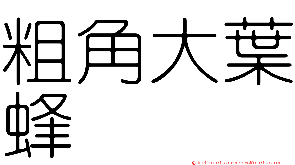 粗角大葉蜂