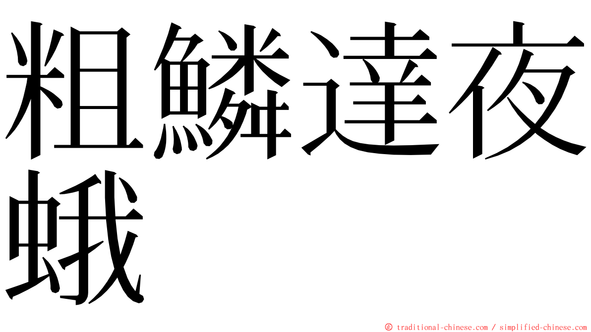 粗鱗達夜蛾 ming font