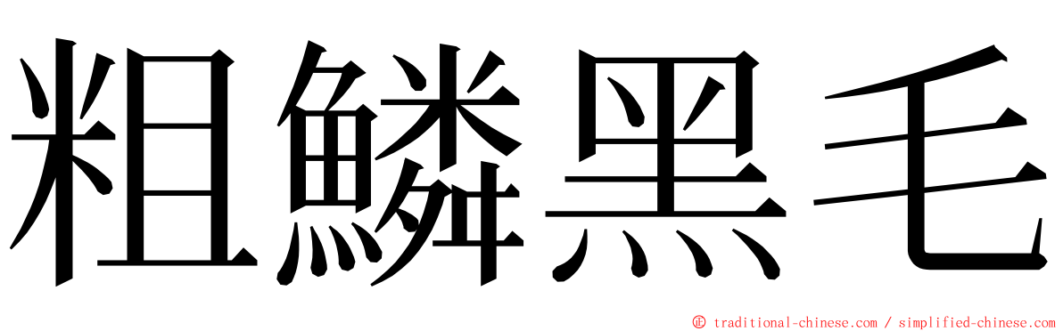 粗鱗黑毛 ming font