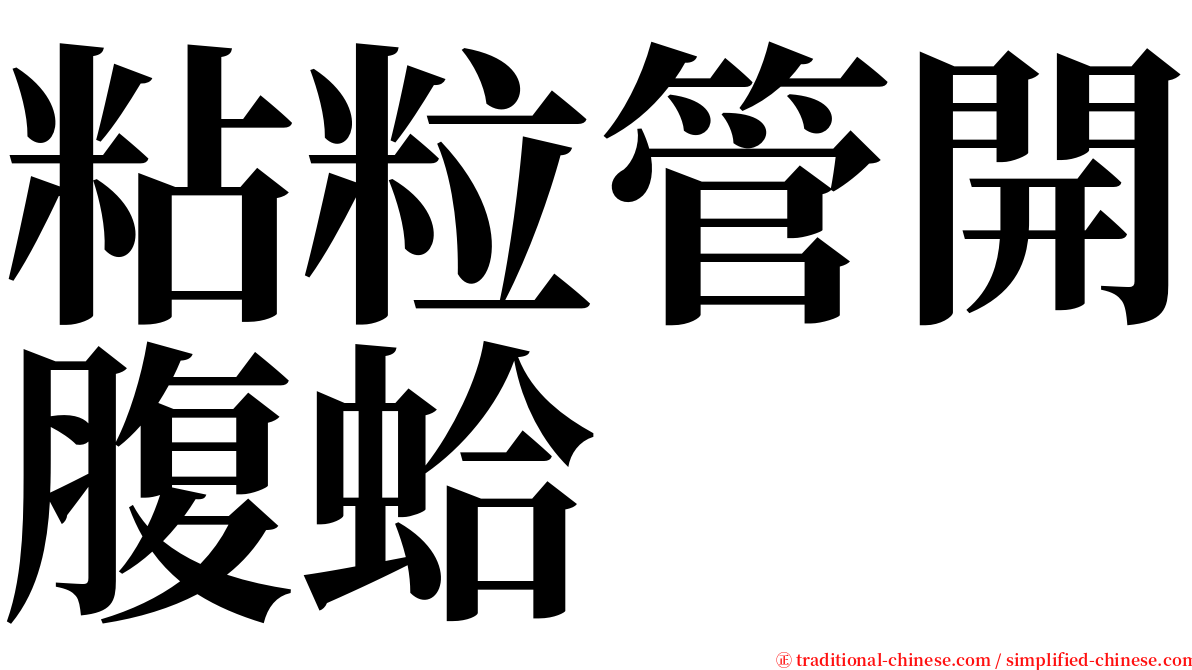 粘粒管開腹蛤 serif font