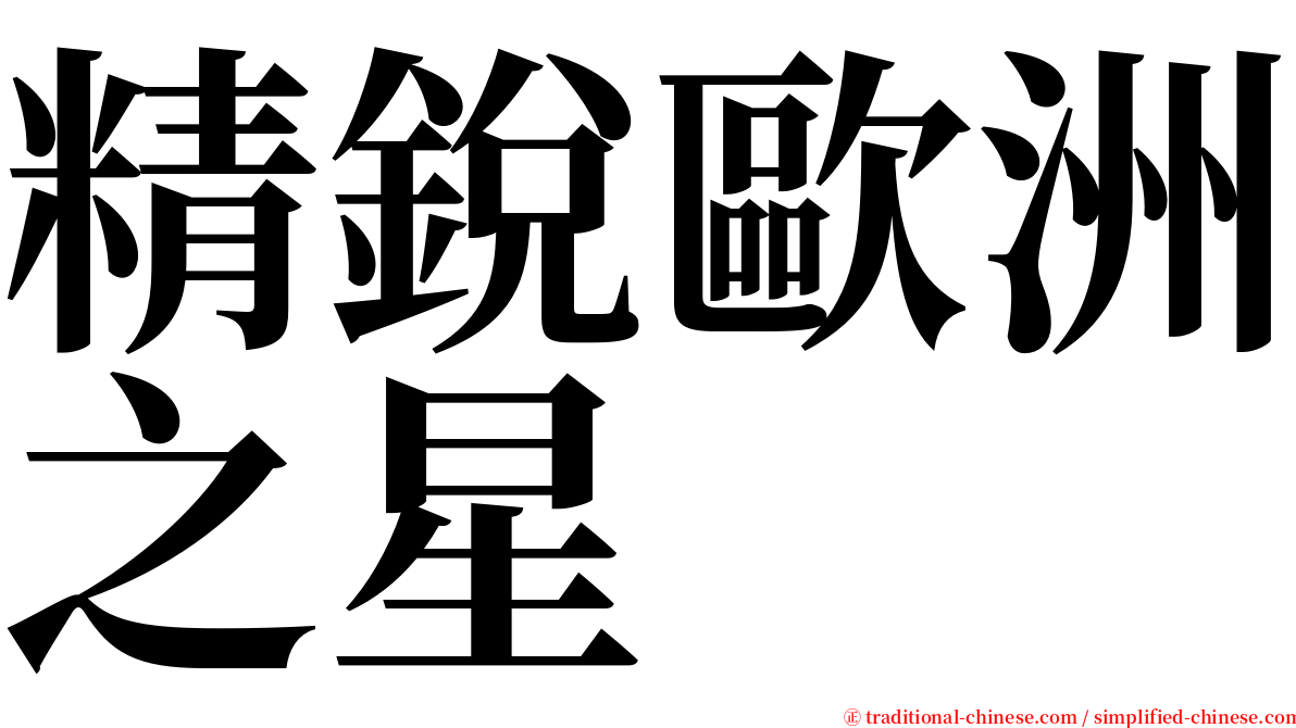 精銳歐洲之星 serif font