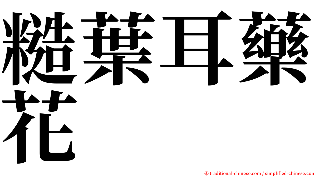 糙葉耳藥花 serif font