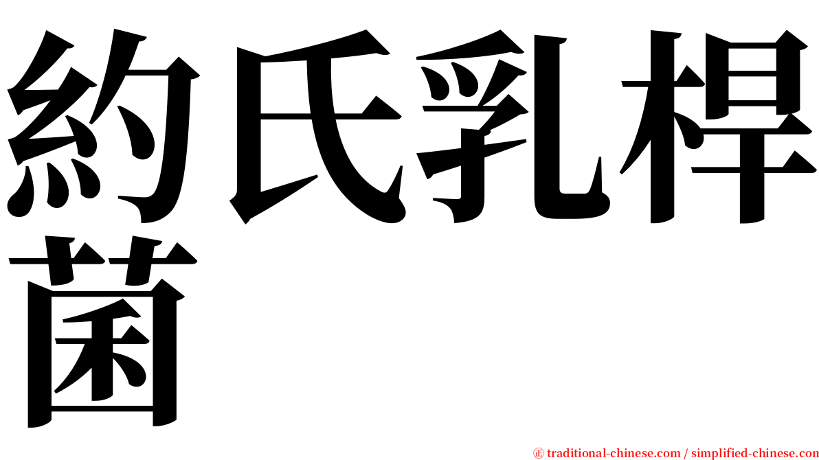 約氏乳桿菌 serif font