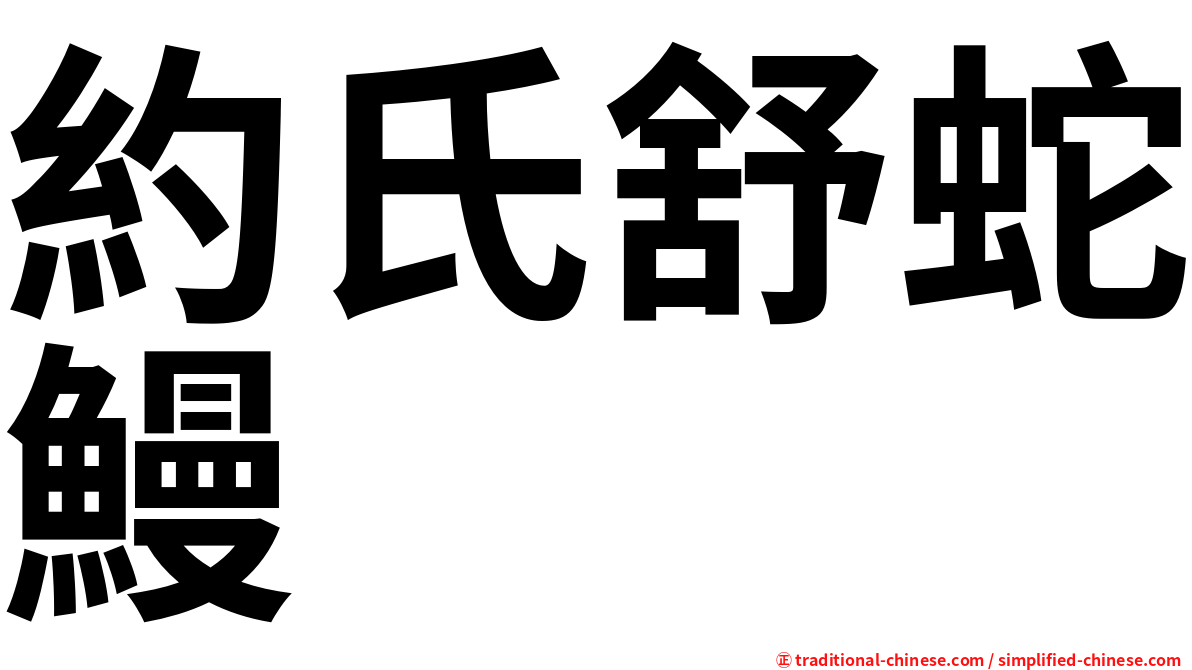 約氏舒蛇鰻