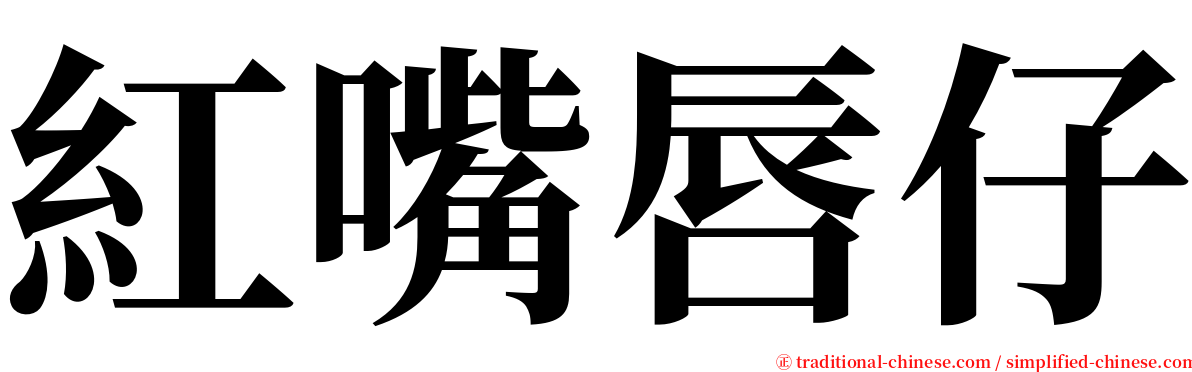 紅嘴唇仔 serif font