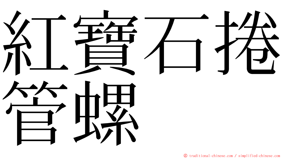 紅寶石捲管螺 ming font