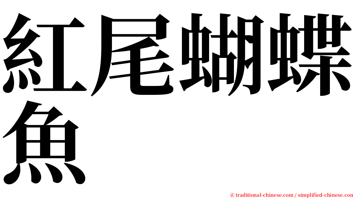 紅尾蝴蝶魚 serif font