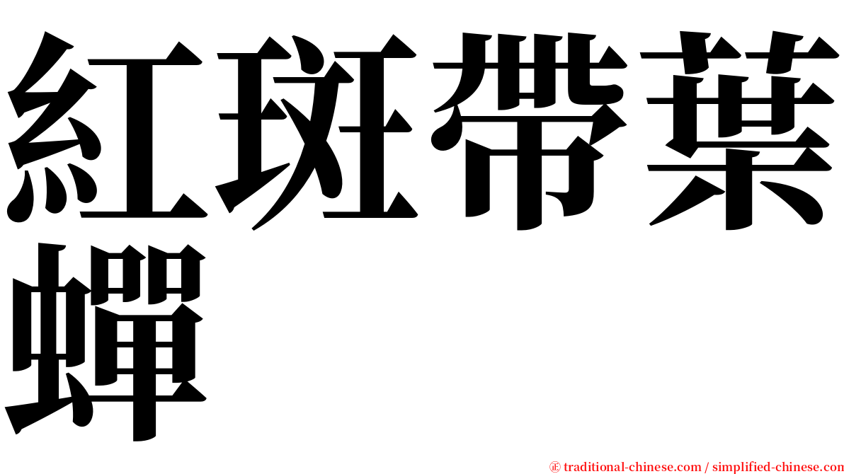 紅斑帶葉蟬 serif font