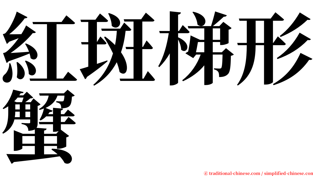 紅斑梯形蟹 serif font