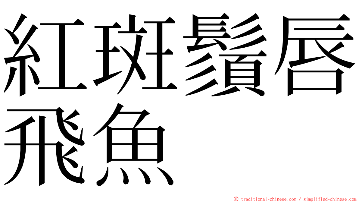 紅斑鬚唇飛魚 ming font