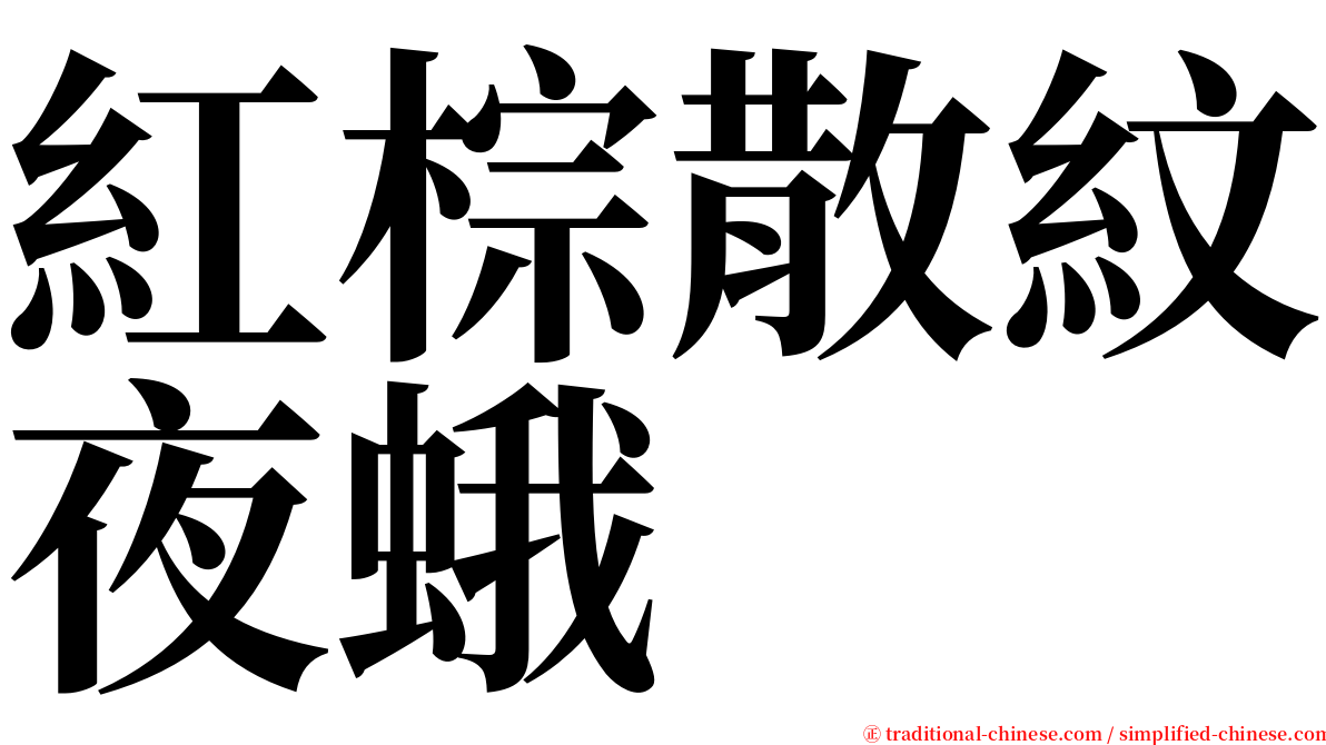 紅棕散紋夜蛾 serif font