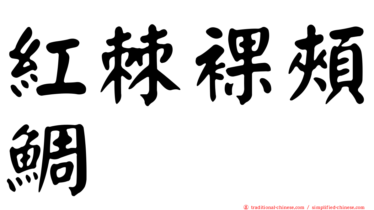 紅棘裸頰鯛
