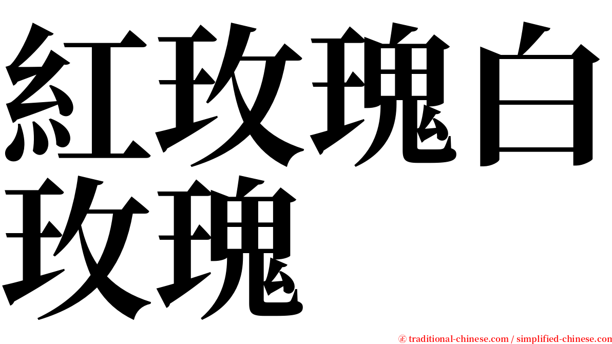 紅玫瑰白玫瑰 serif font